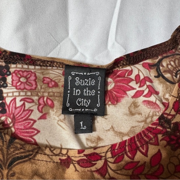 Vintage 90s 00s Fairy Grunge Brown Paisley Tank Top - Picture 3 of 5